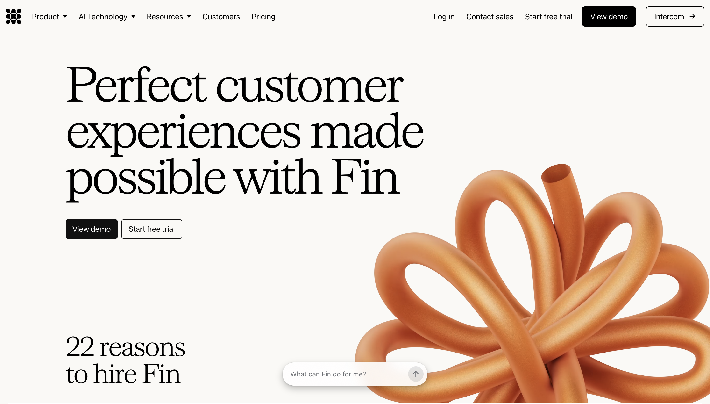 Intercom Fin AI agent resolving a customer conversation