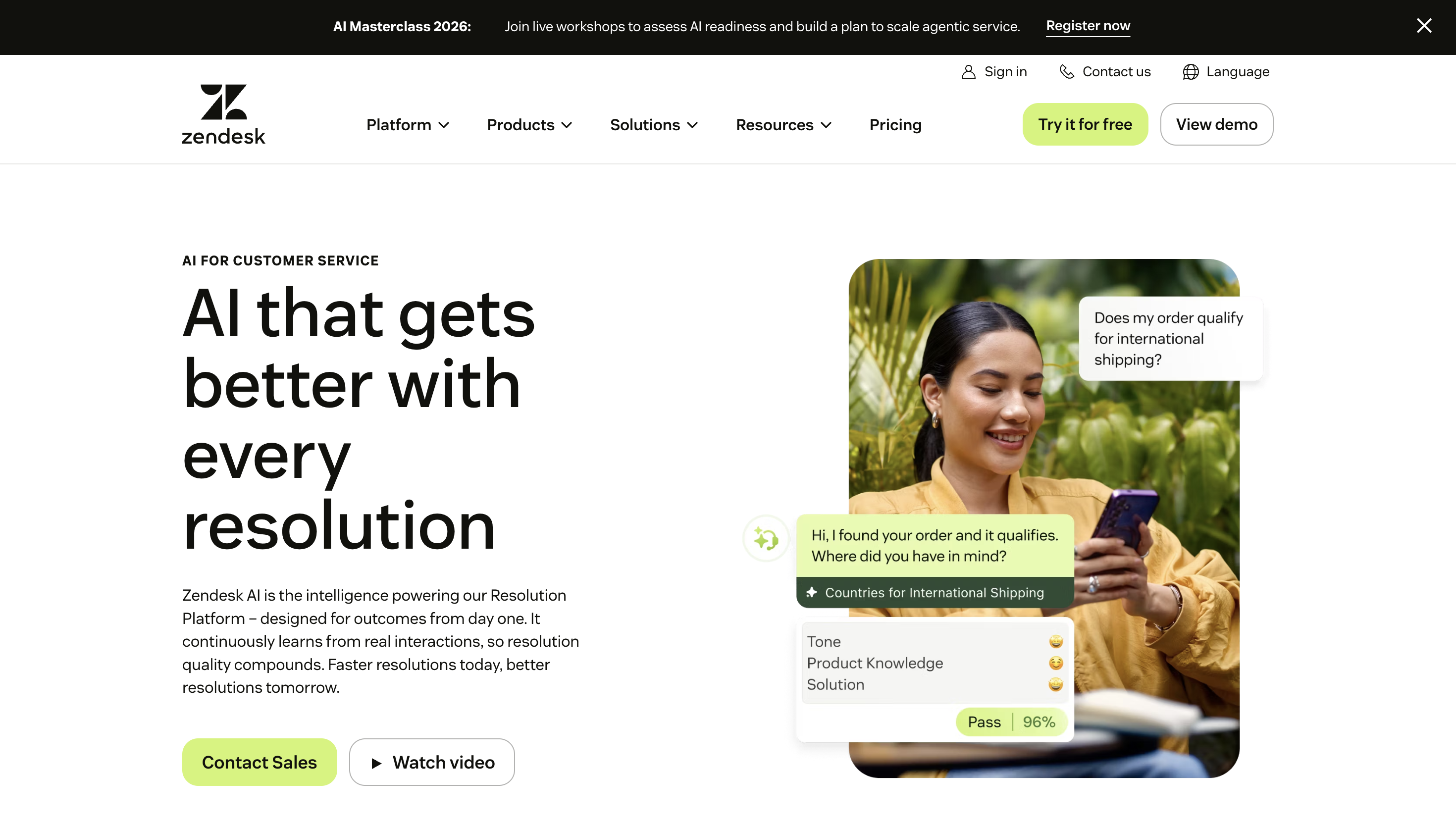 Zendesk AI agent working inside the Zendesk help desk